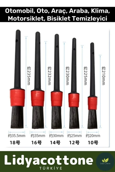 Premium Oto Uyumlu Araç Detaylı Temizlik Fırçası-5+1 Oto Araba Yıkama Klima Temizleme Fırçası - 2