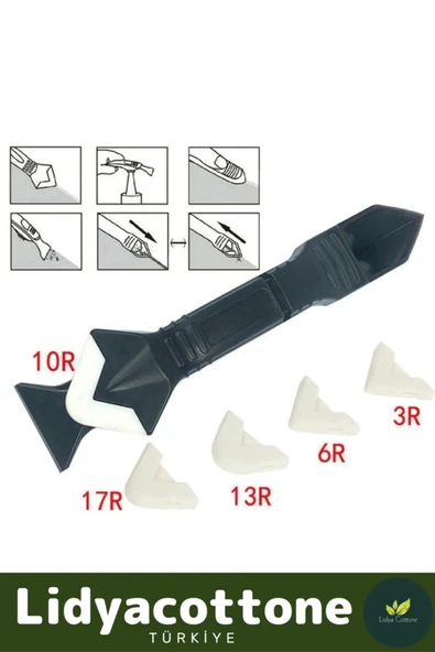 Fayans Derz Dolgu Silikon Kazıyıcı Sıyırıcı Sıyırıcı Doğrayıcı Uygulayıcı 3 in 1 Aparat Mutfak Banyo - 6