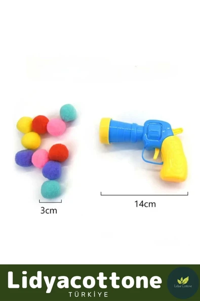 Premium İnteraktif Kedi Oyuncağı Seti Evcil Hayvan Tabancalı Hareketli 30 Peluş Toplu Top Atan - 3