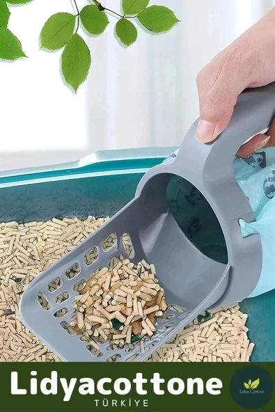 Kedi Kum Temizleme Küreği Premium Pratik A Kalite Elekli Poşet Hazneli Kaka Poşeti Hediyeli - 3