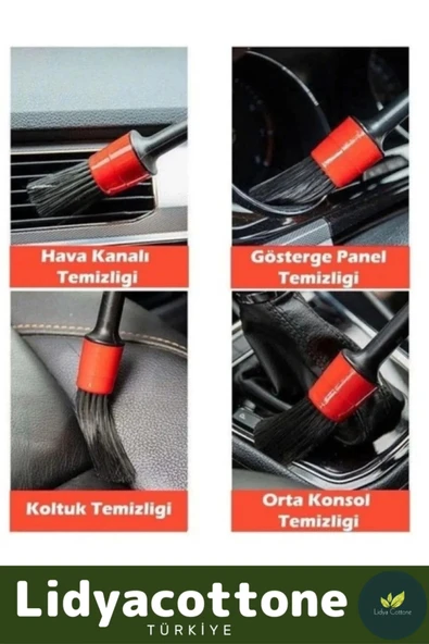 Premium Oto Uyumlu Araç Detaylı Temizlik Fırçası-5+1 Oto Araba Yıkama Klima Temizleme Fırçası - 3