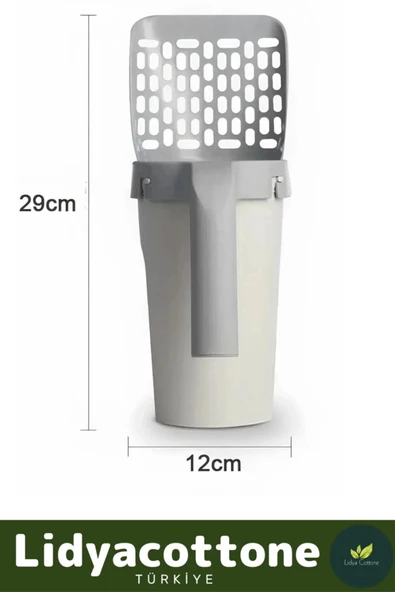 Kedi Kum Temizleme Küreği Premium Pratik A Kalite Elekli Poşet Hazneli Kaka Poşeti Hediyeli - 4