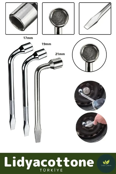 İstavroz Çelik 1.Kalite Nikelajlı 19mm Numara Bijon Sökme Anahtarı Tek Kol Pipo - 2