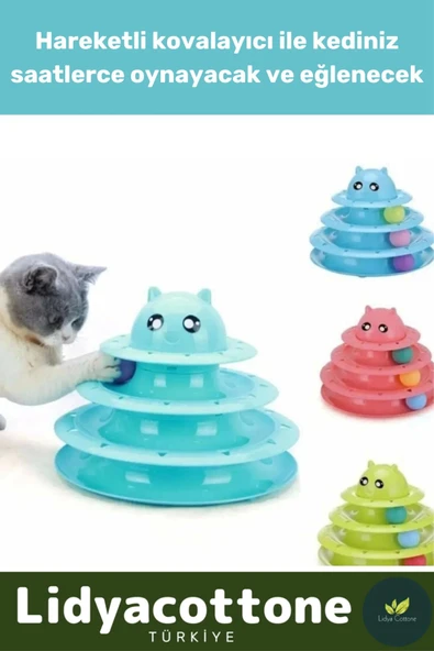 3 Katlı Kedi Oyuncağı Tower Of Tracks Dayanıklı Kaymaz Kauçuk Pedli - 2