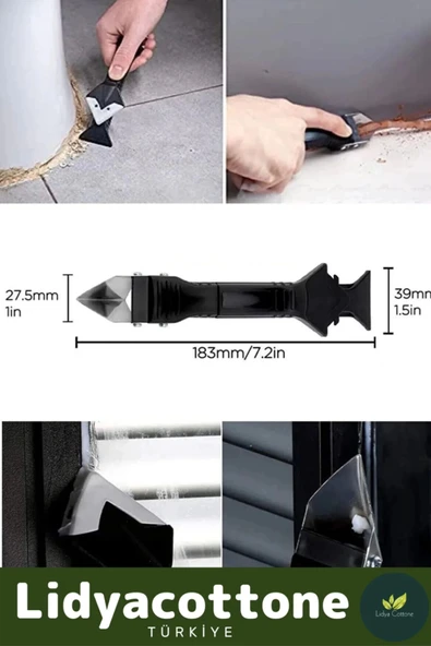 Fayans Derz Dolgu Silikon Kazıyıcı Sıyırıcı Sıyırıcı Doğrayıcı Uygulayıcı 3 in 1 Aparat Mutfak Banyo - 7