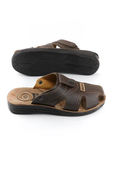 Gezer 09878 Rahat 4 Nokta Taban Kapalı Erkek Terlik Sandalet - 6