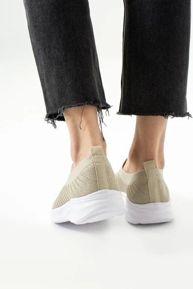 Albishoes Unisex Triko Çorap Bağcıksız Hafif Rahat Taban Günlük Koşu Yürüyüş Sneaker Spor Ayakkabı - Resim 3