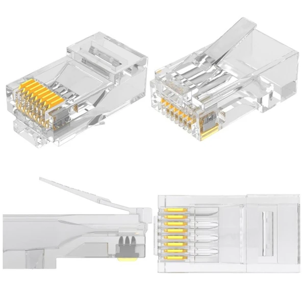 RJ45 Jack Cat5e İnternet Kablo Kablosu Ucu Konnektör Ethernet Connector Jak 4220 - 4