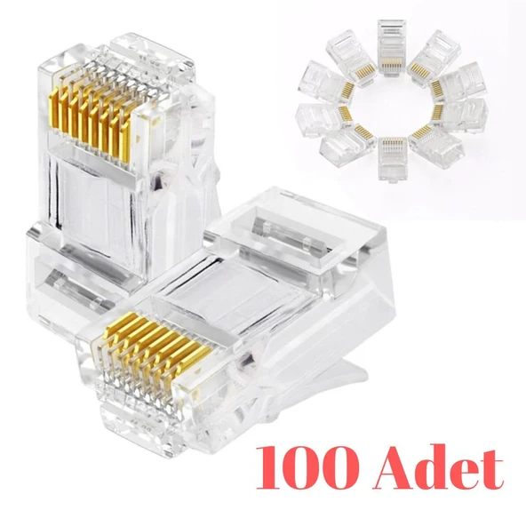 RJ45 Jack Cat5e İnternet Kablo Kablosu Ucu Konnektör Ethernet Connector Jak 4220 - 3