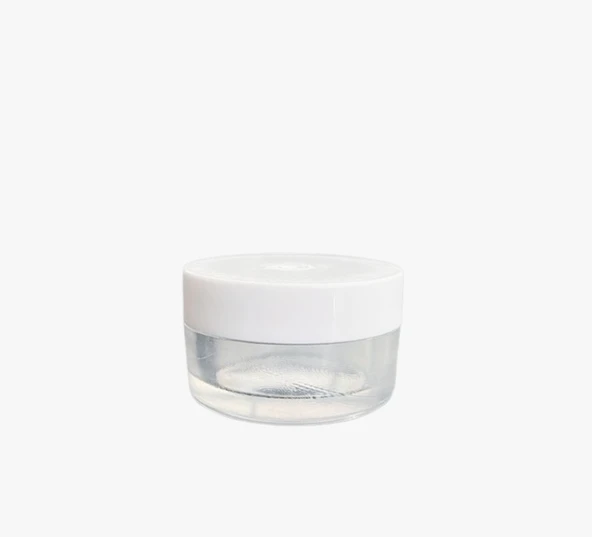 10ml şeffaf akrilik plastik krem kavanozu beyaz kapaklı, 24 adet, krem kavanozu, kozmetik kavanoz, plastik kavanoz