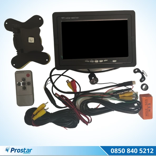 Araç Monitörü 7 Inç Lcd Tft Ekran + 1 Adet Geri Görüş Kamerası Hediye Kelebek Ve Tampon Uyumlu - 2