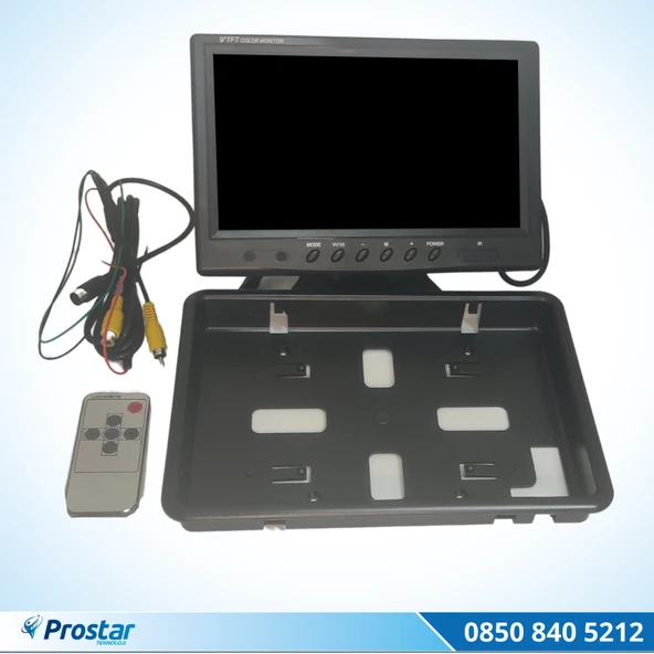 Araç Içi Monitör Büyük Ekran 9 Inç Tft Lcd 2 Kamera Girişli 5 Pinli Ve Rca - 3