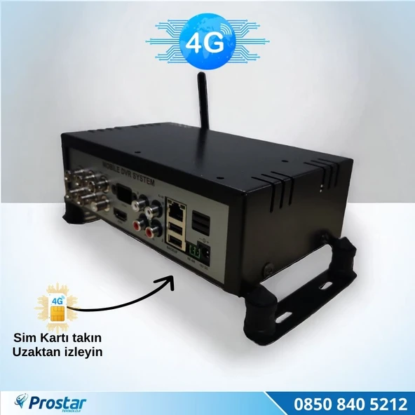4 Kanal Uzaktan izlemeli 4G Modül Dahil Sim Kart Tak Kullan Xmeye 5 MP Araç Kayıt Cihazı - 3