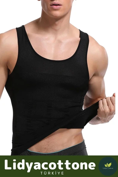 Premium Erkek Atlet Korse Bel Göğüs Dik Duruş Jinekomasti Toparlayıcı Extra Göbek Sıkılaştırıcı - 3