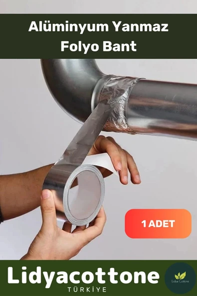 Yanmaz Folyo Bant 45mm - 5mt - Sıcaklığa Dayanıklı Tamir Soba Boru Yama Alüminyum
