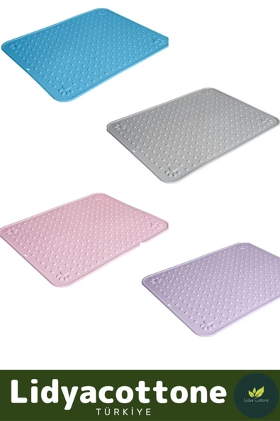 Tuvalet Önü Mama Kabı Kum Paspası Kaymaz Dayanıklı Silinebilir Yıkanabilir Evcil Hayvan - 4