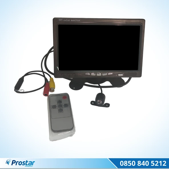 Araç Monitörü 7 Inç Lcd Tft Ekran + 1 Adet Geri Görüş Kamerası Hediye Kelebek Ve Tampon Uyumlu - 5