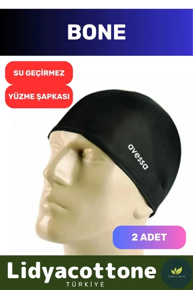 Likralı Silikon Havuz Ve Deniz Yüzücü Deniz Havuz Bonesi Su Geçirmez Yüzme Şapkası 2'li Set