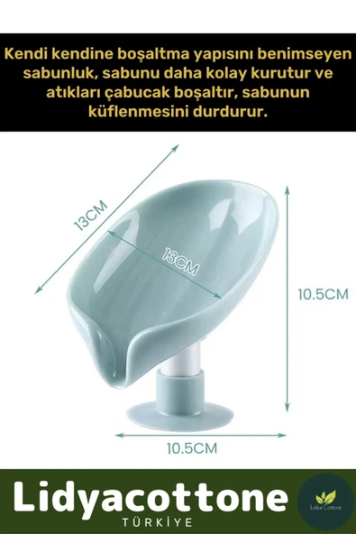 Özel Tasarım Tezgah Üstü Mutfak Banyo Bulaşık Lavabo Vantuzlu Su Tutmaz Giderli Katı Sabunluk - 2