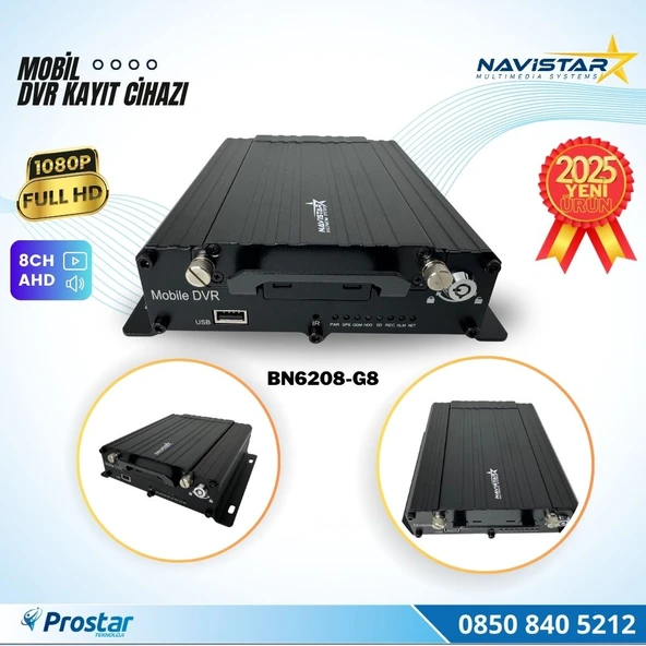 8 Kanal AHD Profesyonel 1080p 4G GPS WIFI Uzaktan izlemeli Mobil Dvr Kayıt Cihazı