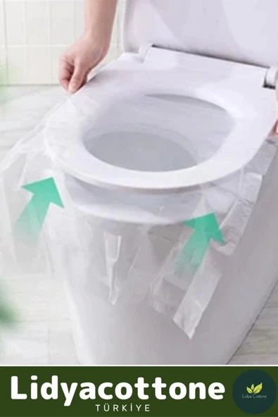 Klozet Kapak Örtüsü Pratik Kullanımlı Hijyenik Klozet Kapağı Poşeti Avm Halka Açık Tuvalet 50 Adet - 5