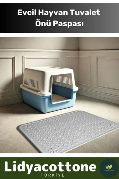 Tuvalet Önü Mama Kabı Kum Paspası Kaymaz Dayanıklı Silinebilir Yıkanabilir Evcil Hayvan