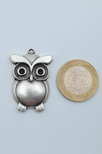 Baykuş Gümüş Kaplama Düz Zincir Kolye - Resim 4