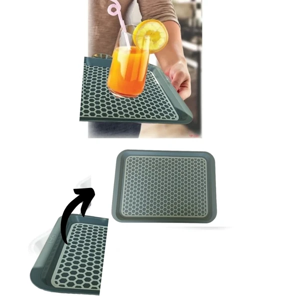 Kaydırmaz Tabanlı Servis Tepsi Sunum Tepsisi-1136-02
