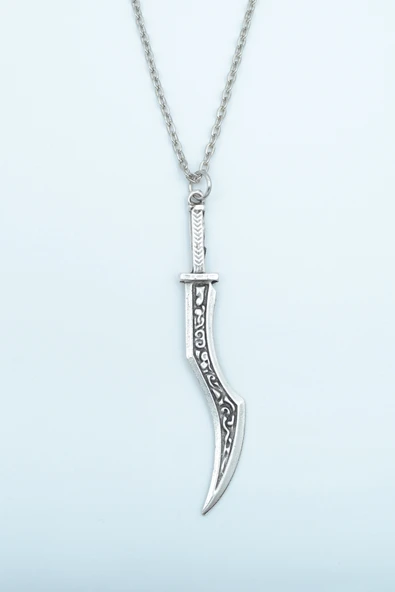 Kılıç Gümüş Kaplama Düz Zincir Kolye ürün görseli 1