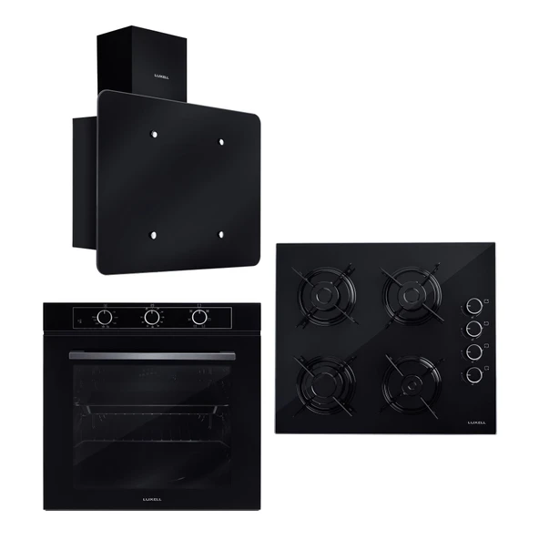 Optimum Siyah 7 Programlı 77 Litre Ankastre Set A68-SF3 / LX-40 TAHDF / DF6-833 FLAT