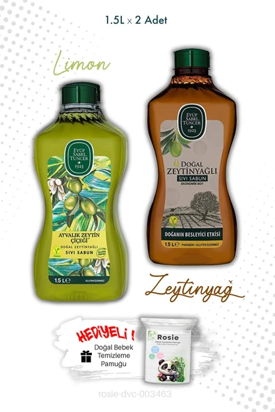Ayvalık Zeytin Çiçeği ve Zeytinyağlı Sıvı Sabun 1.5L ve ROSIE ürün görseli