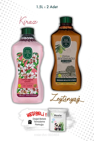 Zeytinyağlı ve Japon Kiraz Çiçeği Sabun 1.5L  Eyüp Sabri Tuncer ve ROSIE ürün görseli
