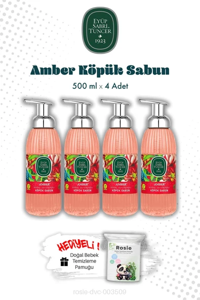 Amber Eyüp Sabri Tuncer 500 ML Köpük Sabun X4 ve ROSIE ürün görseli