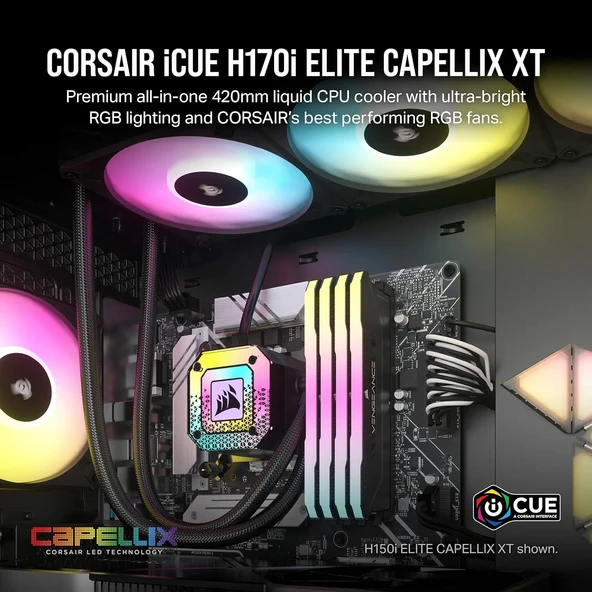 Corsaır Icue H170I Elıte Capellıx Xt 420MM CW-9060071-WW Rgb Sıvı Siyah Işlemci Soğutucusu - 2