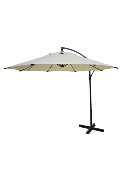 Düvenci Parasol / Bahçe Şemsiyesi, Krem Rengi, 3 Metre Çapında