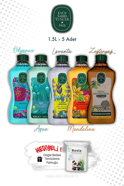 5'li Set Sıvı Sabun Eyüp Sabri Tuncer 1.5L ve ROSIE ürün görseli
