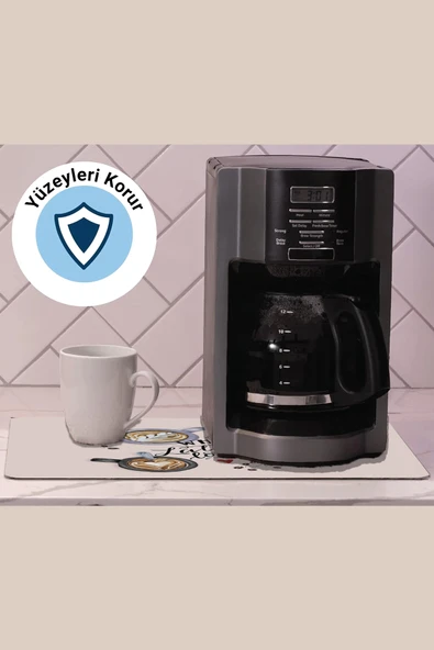 Valerine Life Kahve Makinesi Matı Sıvı Geçirmez Kaymaz Yıkanır Çaycı Çay Espresso Makinesi Pad 35x45cm 27250214 - 3