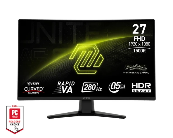 MSI 27" MAG 274CXF 1920x1080 FHD CURVE 1500R VA 280HZ 0.5MS GTG ADAPTIVE-SYNC SIYAH GAMING MONITOR