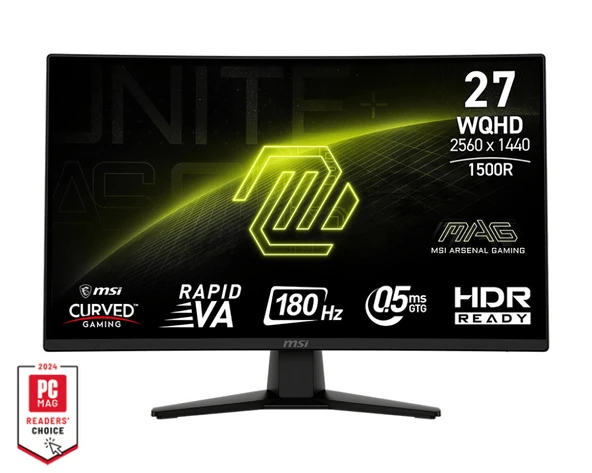 MSI 27 MAG 274CQF 2560x1440 WQHD CURVE 1500R RAPID VA 180HZ 0.5MS GTG ADAPTIVE-SYNC SIYAH GAMING MONITOR