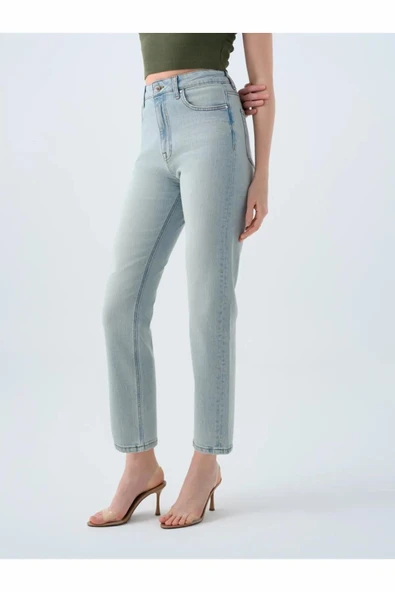 Loft Cosfort Straıght Carmen Vıntage Ice Blue Wash Kadın Jean Pantolon LF2038797 - Resim 3