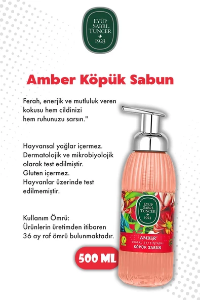 Eyüp Sabri Tuncer Ferah Esinti 4'lü Set 500 ML Köpük Sabun ve ROSIE - Resim 2