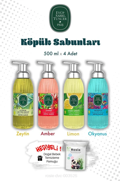 Eyüp Sabri Tuncer Ferah Esinti 4'lü Set 500 ML Köpük Sabun ve ROSIE ürün görseli