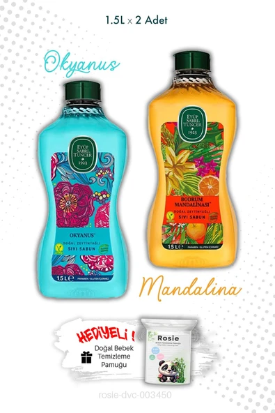 1.5L Sıvı Sabun Okyanus ve Bodrum Mandalinası ve ROSIE ürün görseli