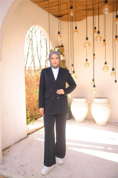 Kruvaze Dört Düğmeli Ceket Takımı - 71250.015 - Lacivert ürün görseli