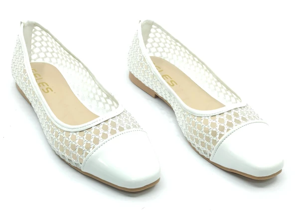 Feles Dantel Detaylı Kadın Babet Ayakkabı - Resim 2