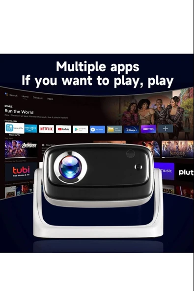 Projeksiyon 4K Ultra HD Ev Ofis Fuar Toplantı Sunumları Sinema Oyun Android WiFi Bluetooth Projektör - 3
