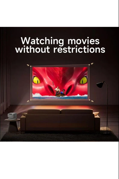 Projeksiyon 4K Ultra HD Ev Ofis Fuar Toplantı Sunumları Sinema Oyun Android WiFi Bluetooth Projektör - 4