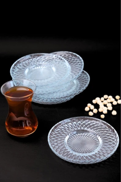 Tabak Evi Aden Sensu Cam Çay Tabağı 12cm Sade 6 lı 2494