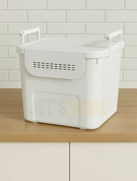 3’lü Set Soğanlık Sepet Havalandırmalı Erzak Kutusu Bpa Free Sebzelik Saklama Kutusu Beyaz 90 Lt - 3