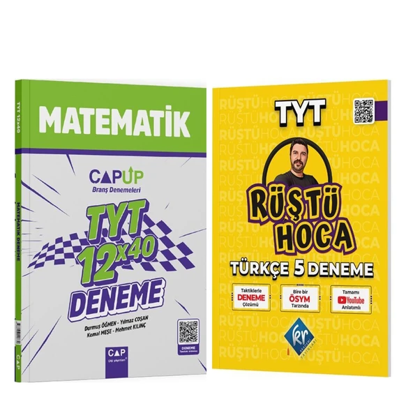 KR Akademi Rüştü Hoca TYT Türkçe ve Çap Matematik Deneme Seti 2 Kitap